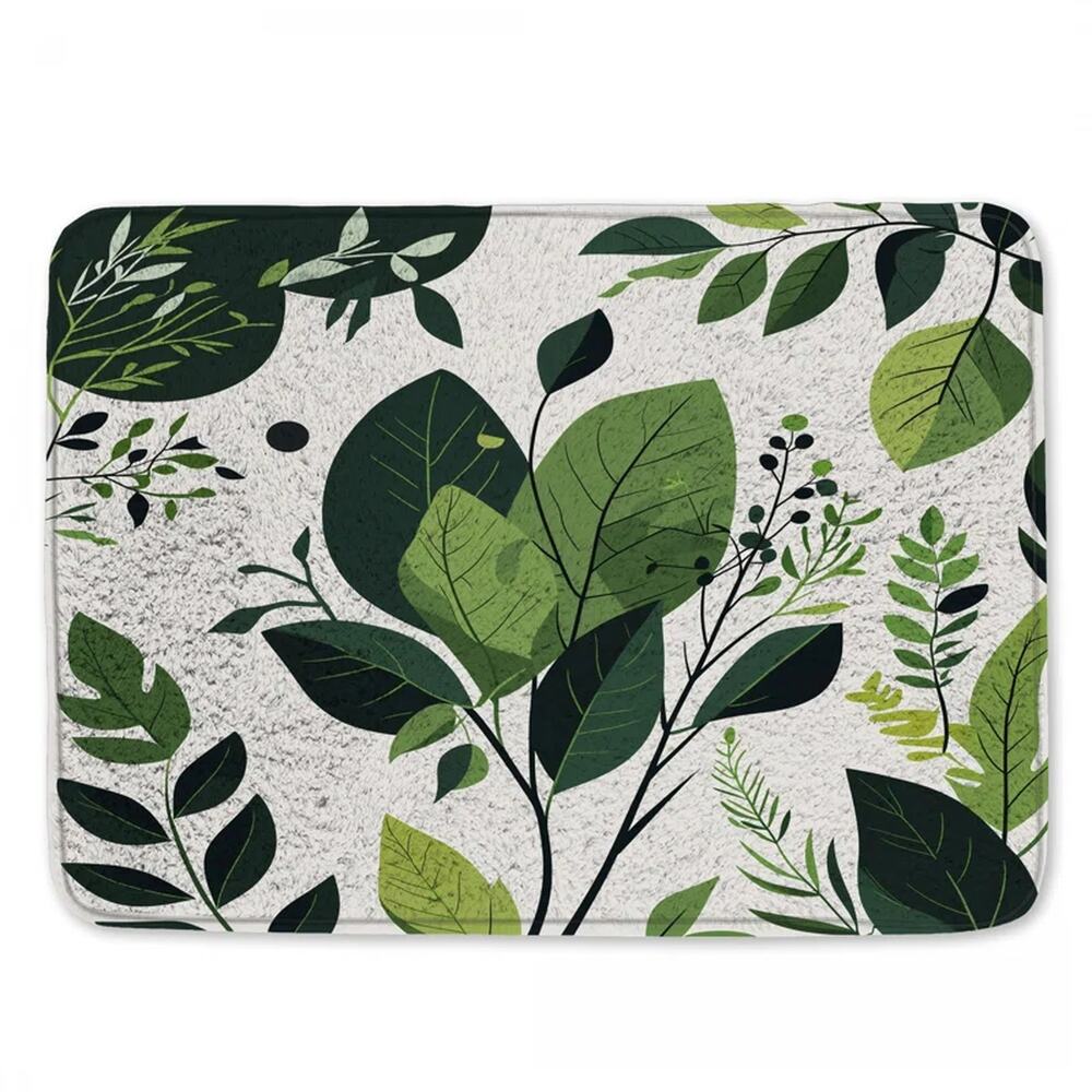Green Botanical Bath Mat